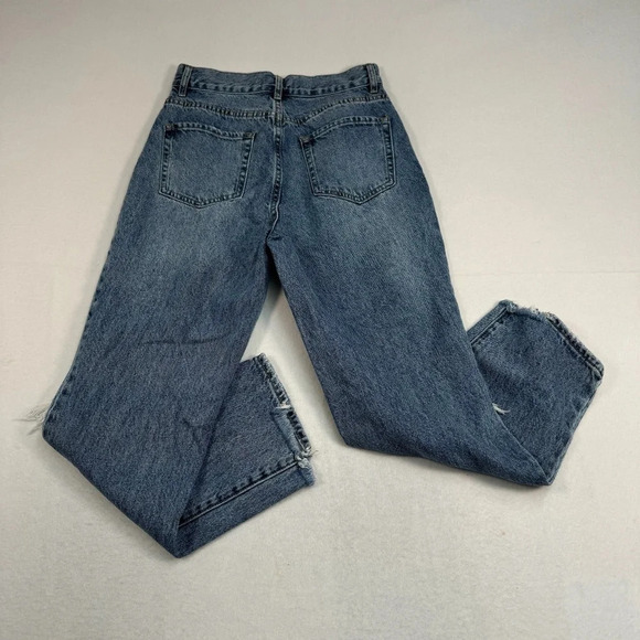 Pacsun Button Fly Straight Leg Jeans Womens Size 27 Medium Blue High Rise - Picture 3 of 13